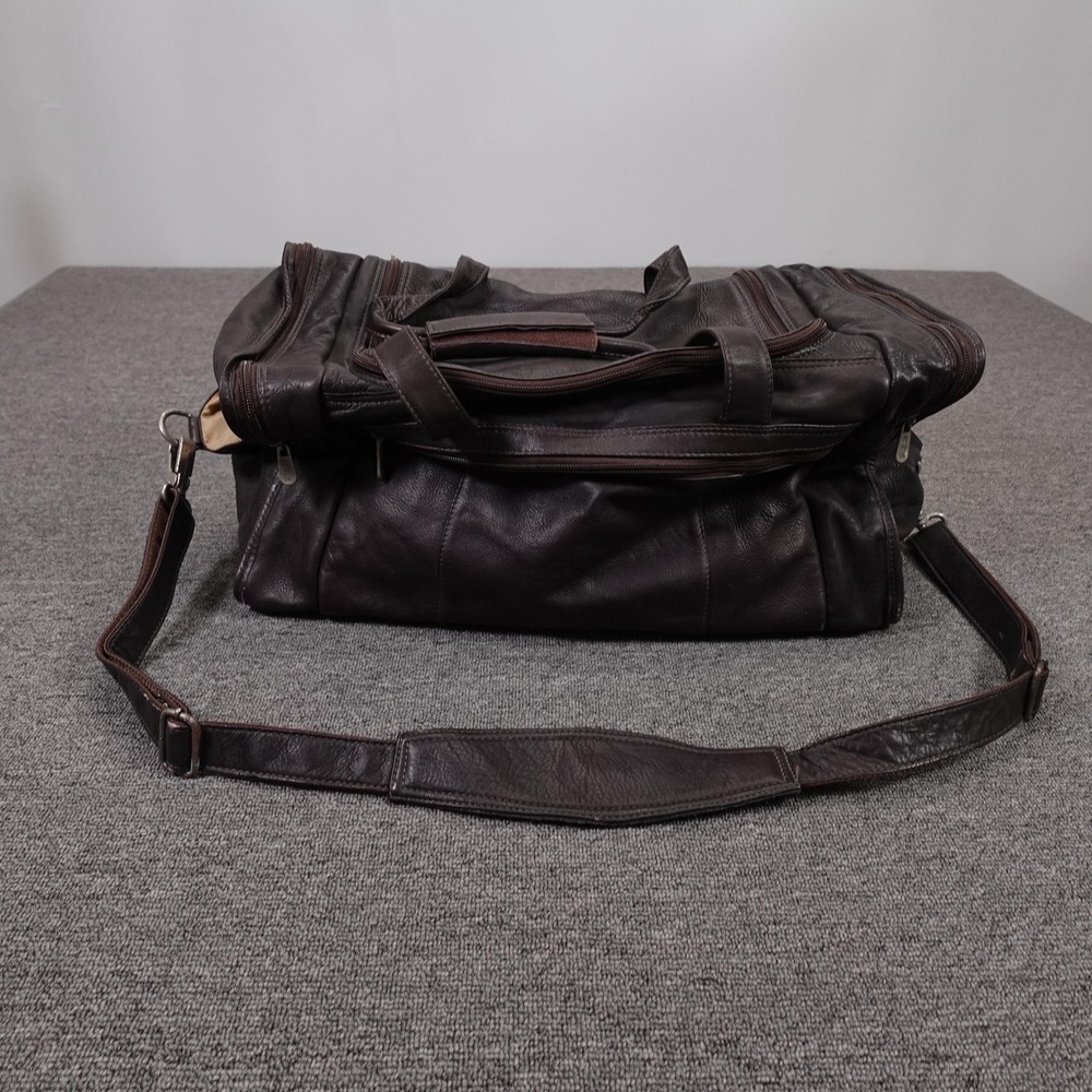 Piel Leather Duffle Bag Brown 20" Handmade Travel Shoulder Weekender Carry On